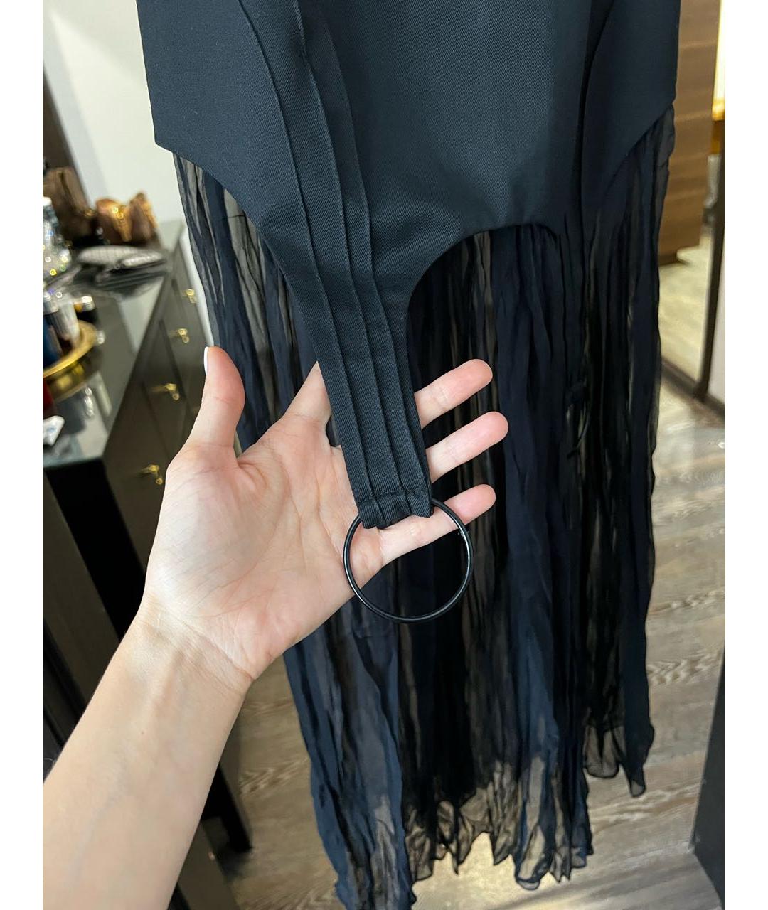 404NOTFOUND Черное шелковое коктейльное платье, фото 4