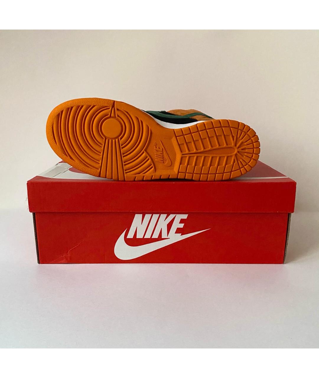 NIKE Оранжевое бархатные низкие кроссовки / кеды, фото 4