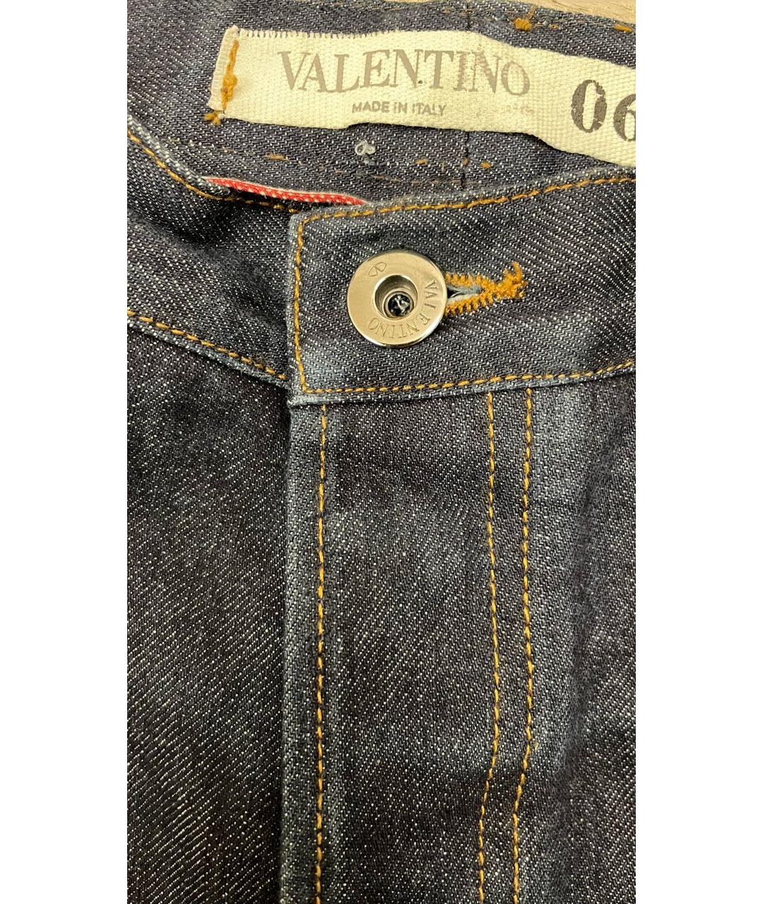 VALENTINO Темно-синие хлопковые прямые джинсы, фото 3