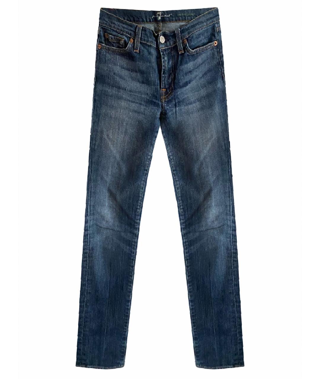 7 FOR ALL MANKIND Синие хлопковые джинсы слим, фото 1