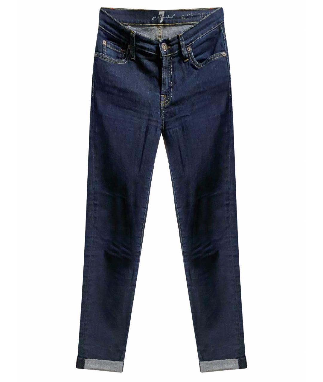 7 FOR ALL MANKIND Темно-синие хлопковые джинсы слим, фото 1
