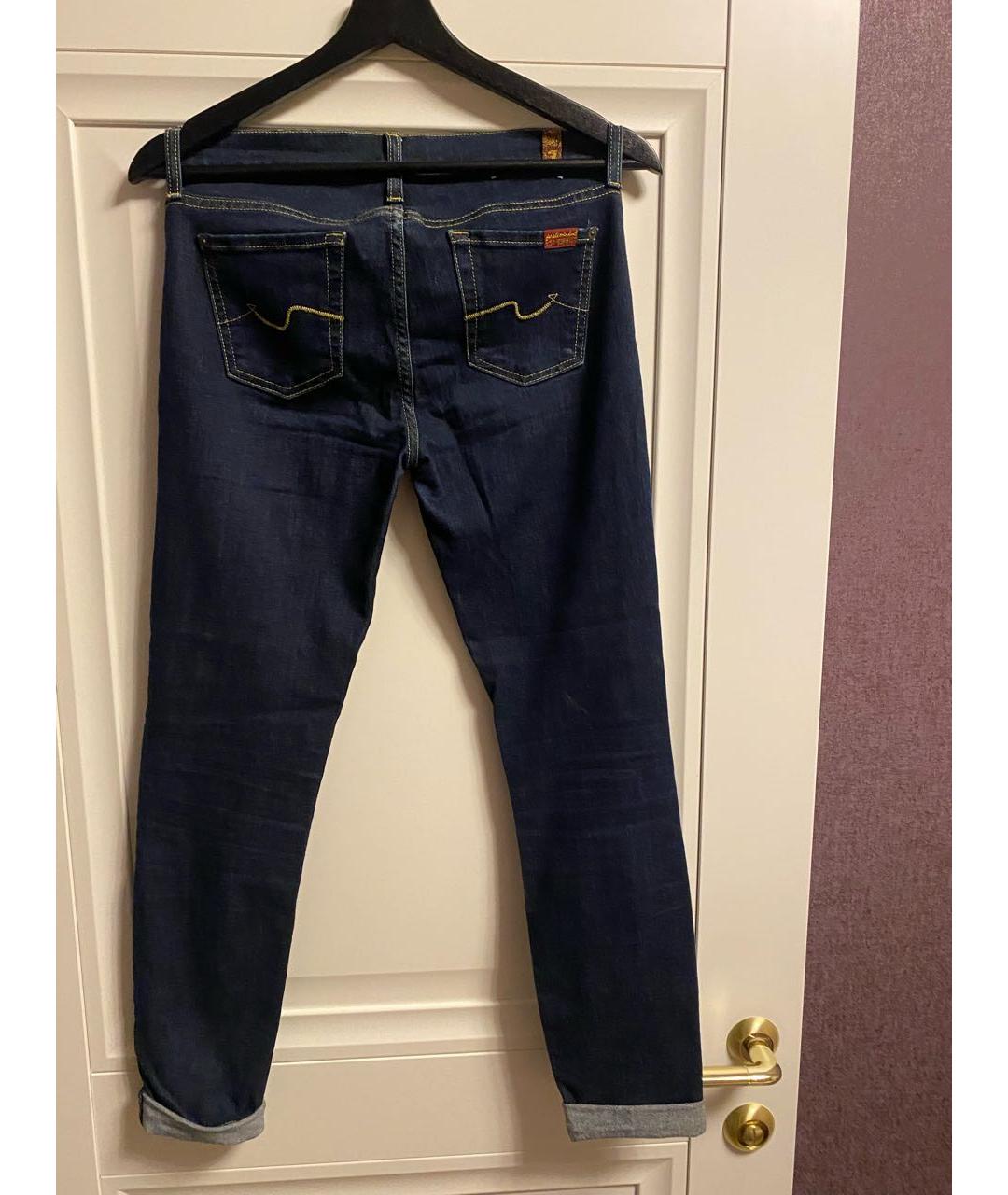 7 FOR ALL MANKIND Темно-синие хлопковые джинсы слим, фото 2