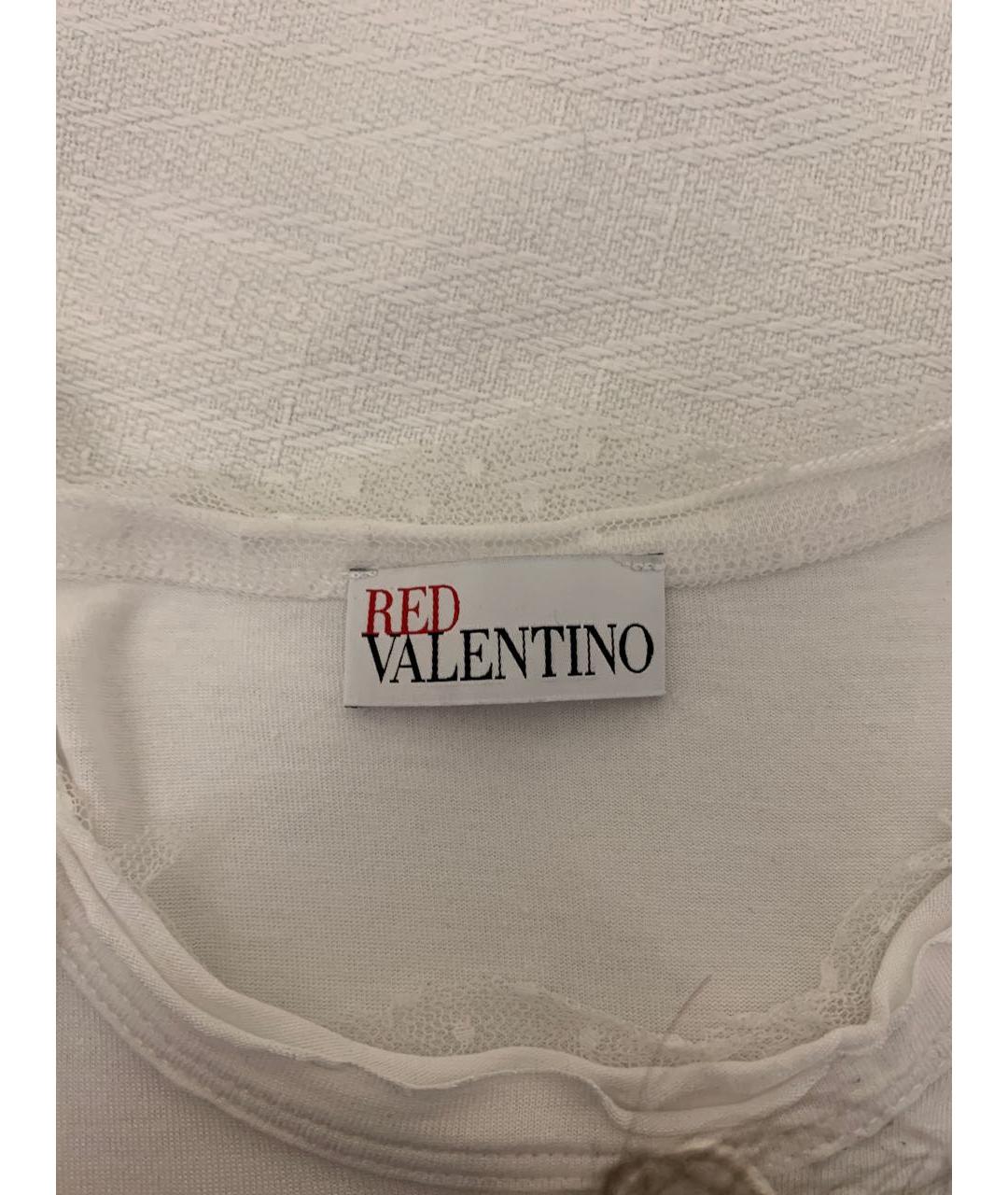 RED VALENTINO Белая хлопковая футболка, фото 4