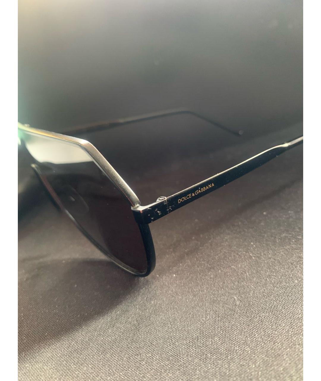 DOLCE&GABBANA Черные металлические солнцезащитные очки, фото 3