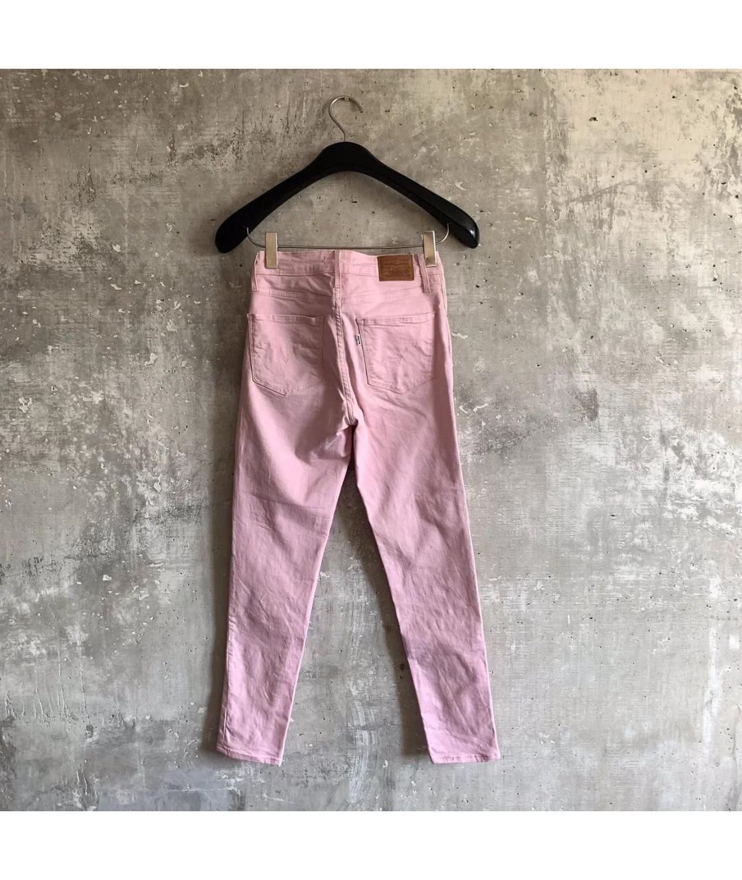 LEVI'S Розовые хлопко-эластановые джинсы слим, фото 2