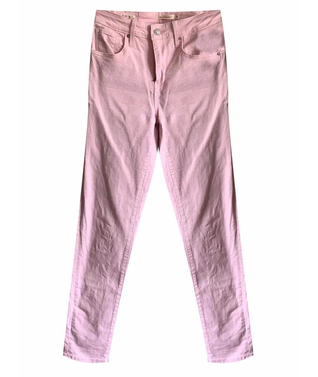 LEVI'S Розовые хлопко-эластановые джинсы слим, фото 1