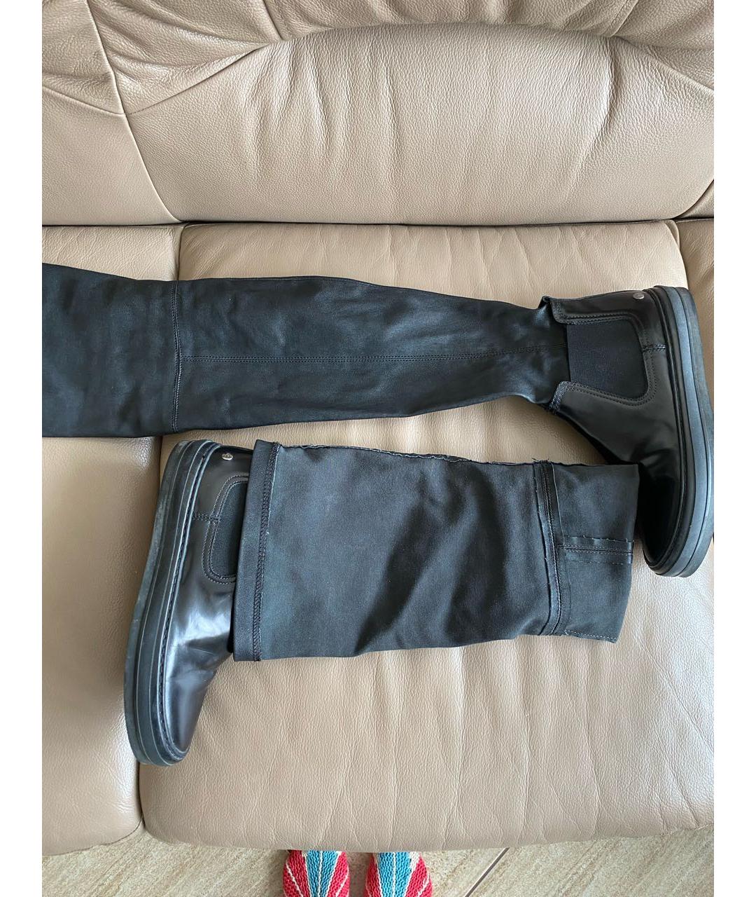 AGL Черные кожаные ботфорты, фото 4