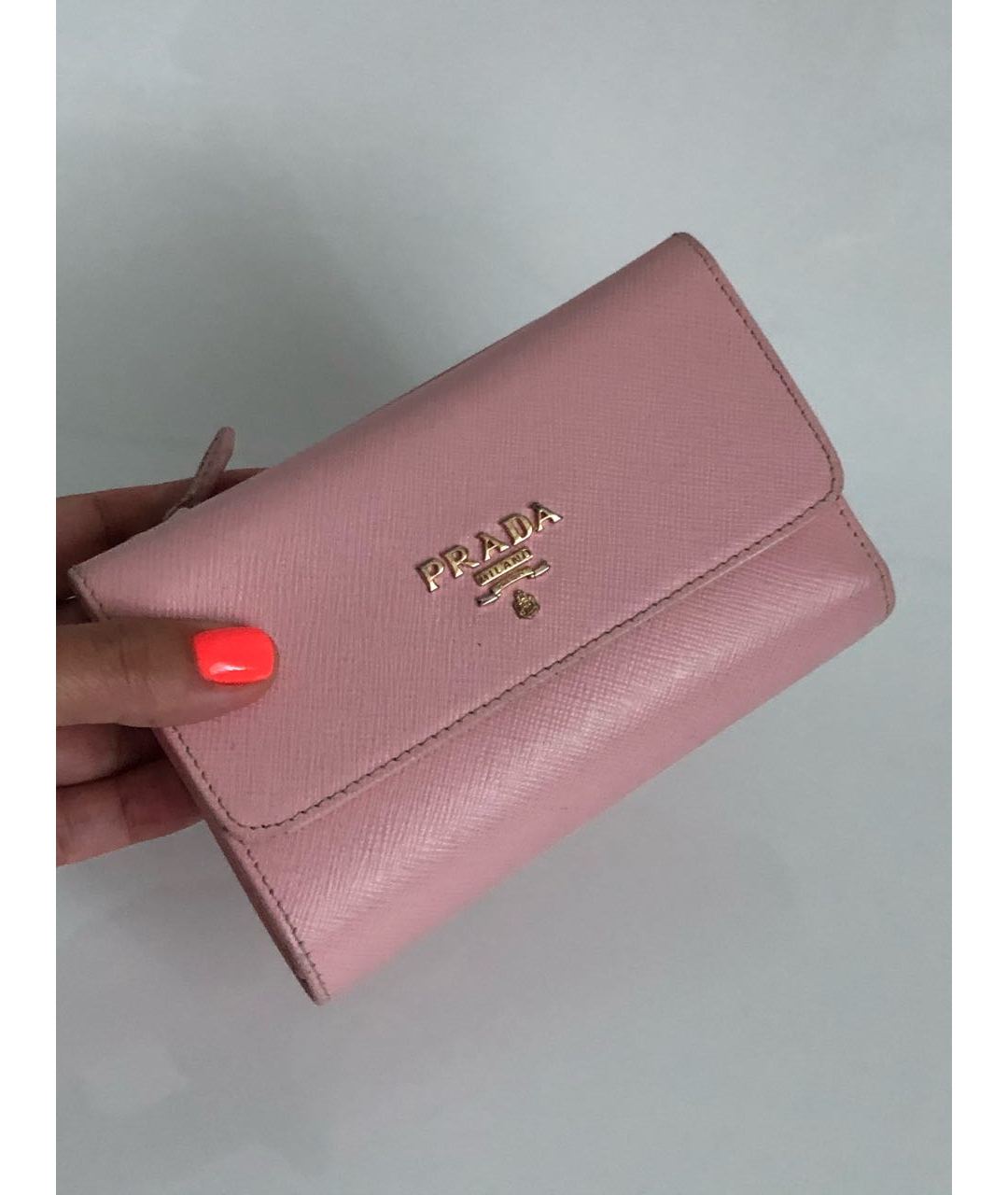 PRADA Розовый кожаный кошелек, фото 5
