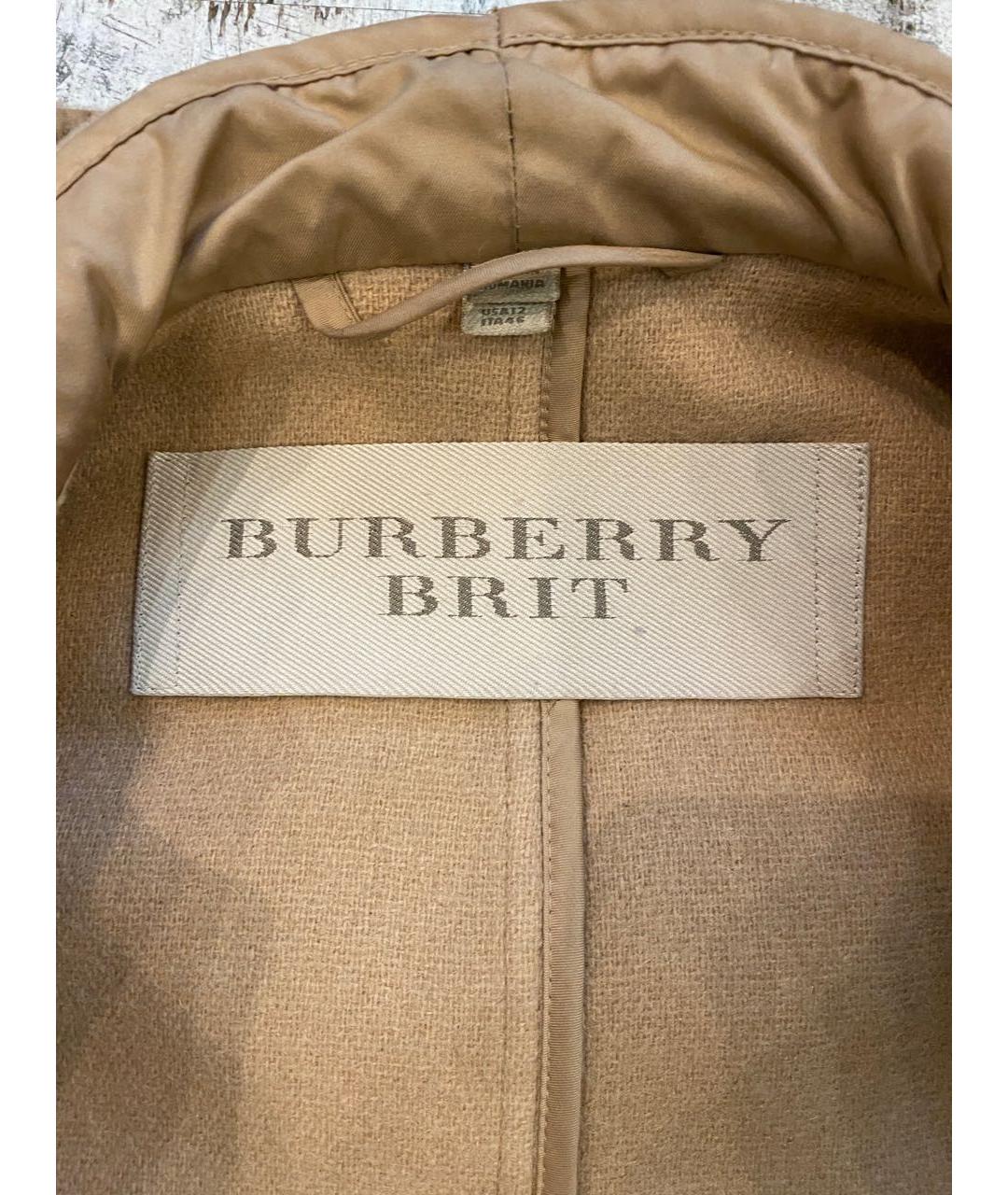 BURBERRY BRIT Бежевое шерстяное пальто, фото 3