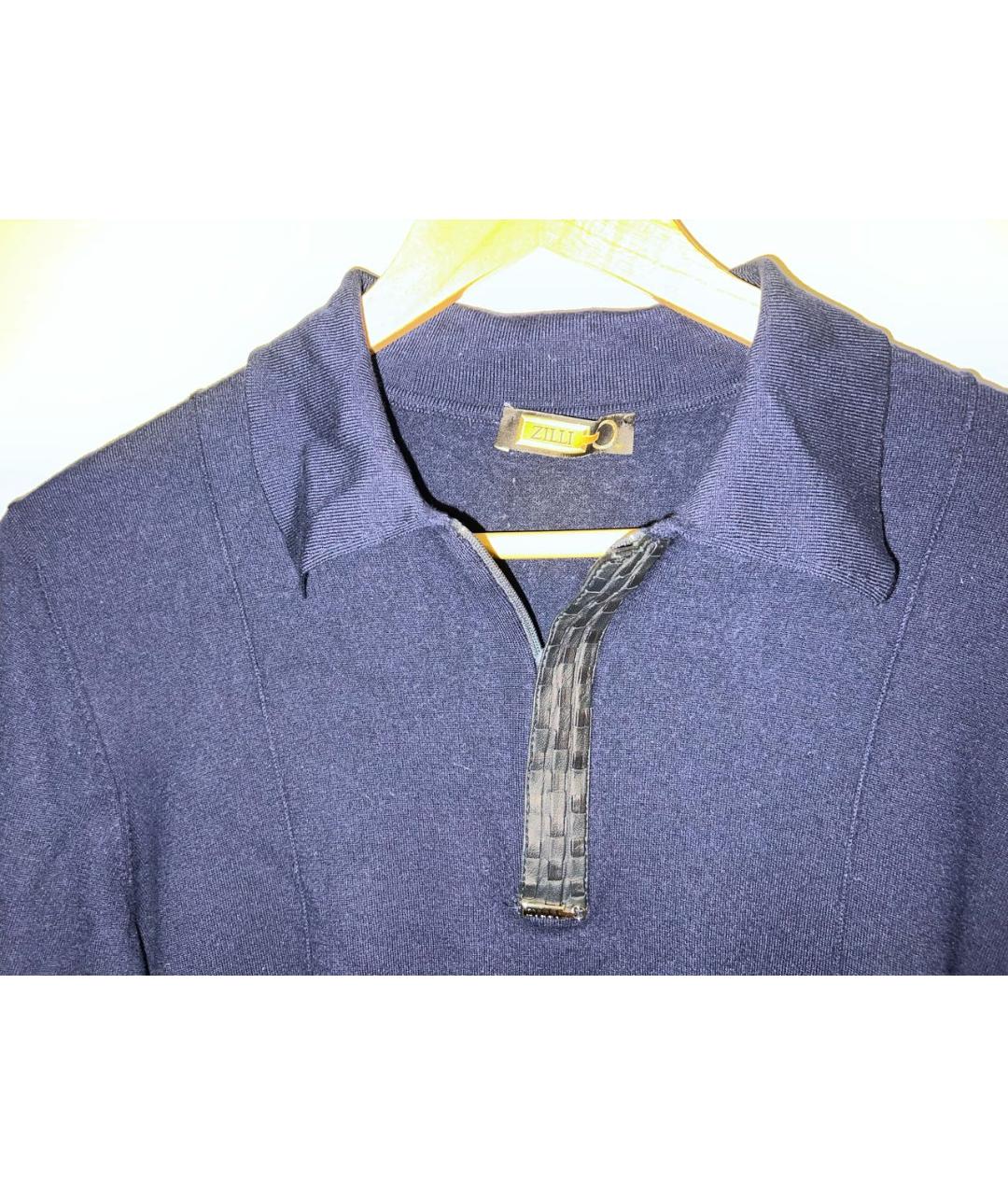 ZILLI Темно-синий шерстяной джемпер / свитер, фото 3