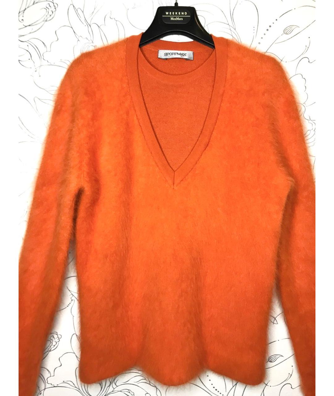 SPORTMAX Оранжевый шерстяной джемпер / свитер, фото 3