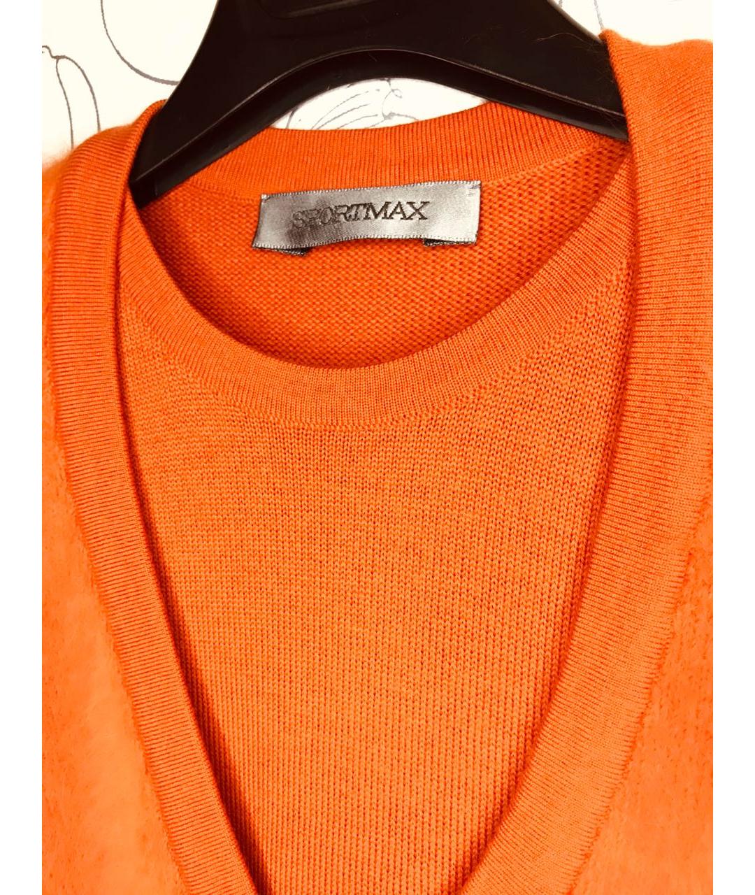 SPORTMAX Оранжевый шерстяной джемпер / свитер, фото 2