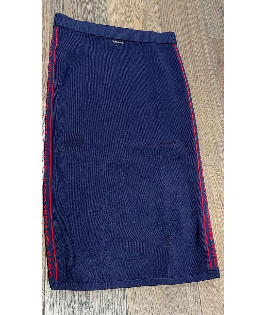 MICHAEL MICHAEL KORS Темно-синяя юбка миди, фото 2