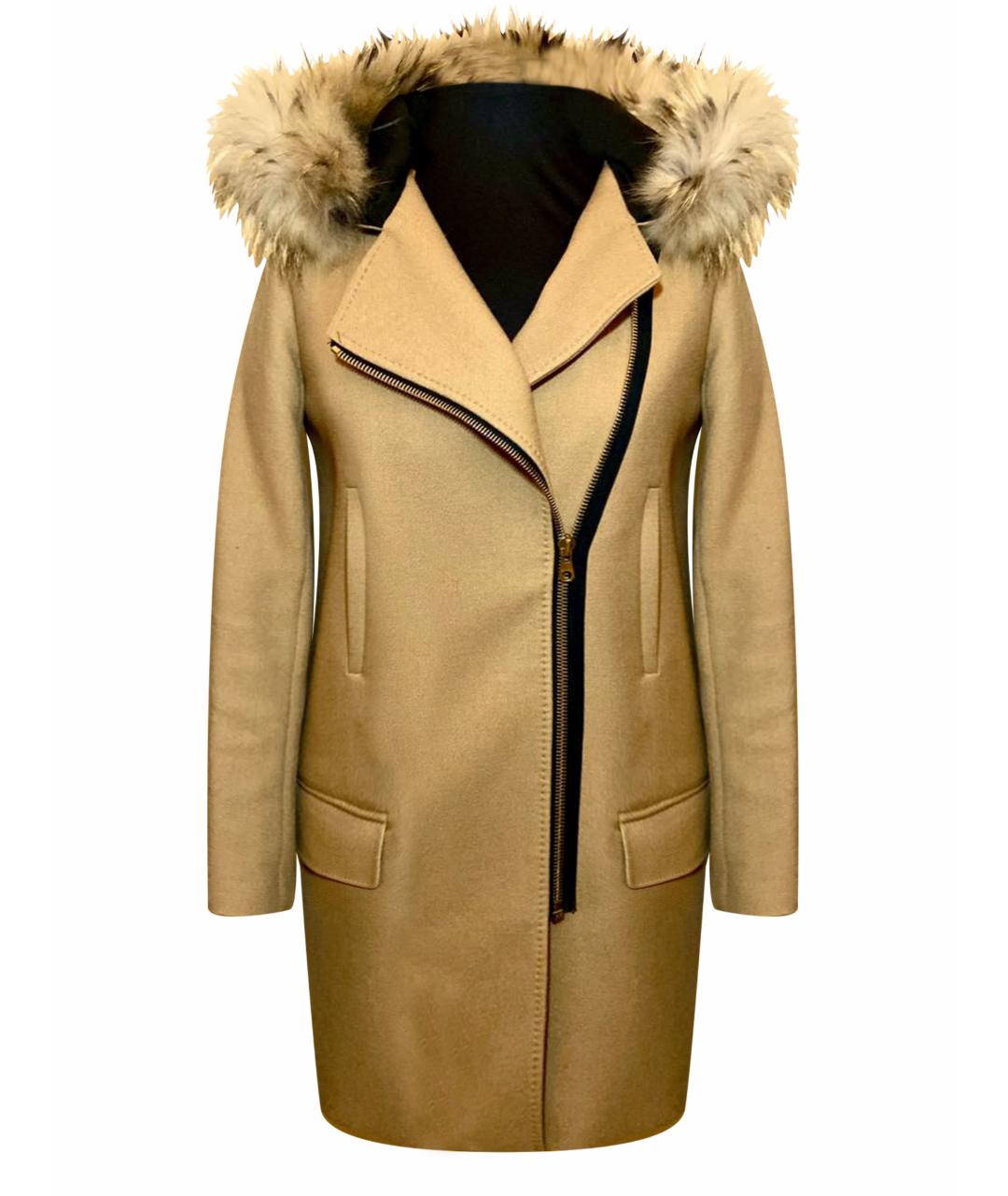 SANDRO Горчичное шерстяное пальто, фото 1