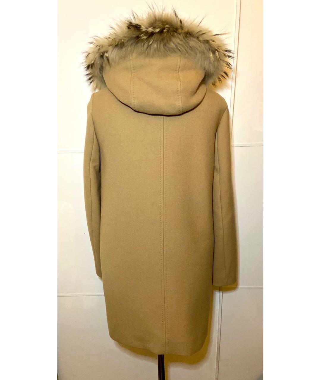 SANDRO Горчичное шерстяное пальто, фото 4