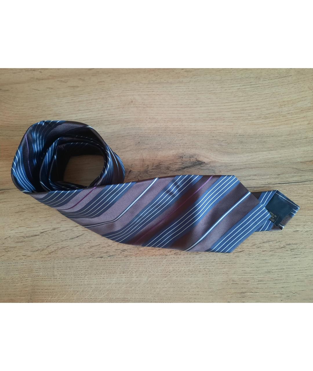 VALENTINO Коричневый шелковый галстук, фото 2