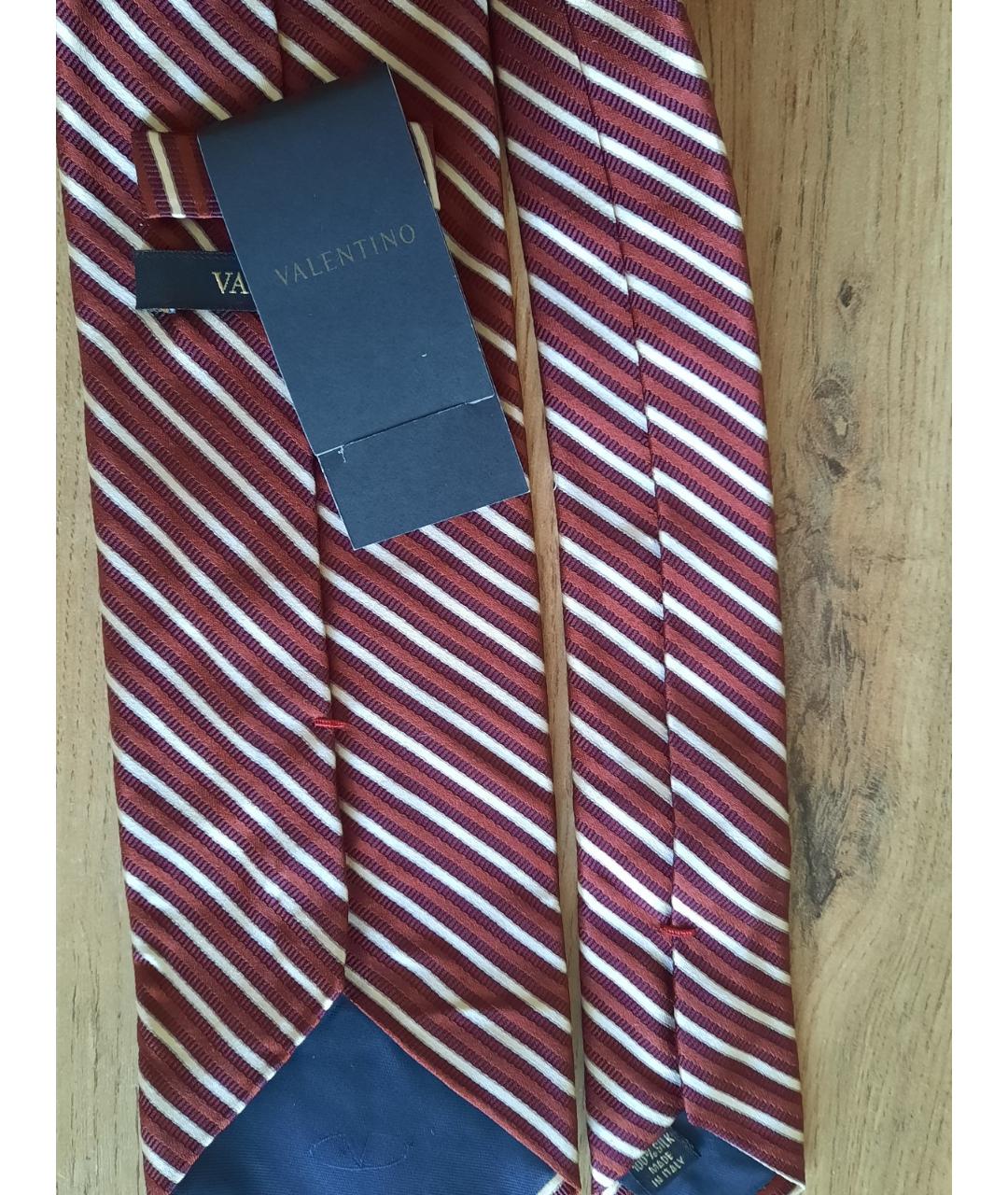VALENTINO Бордовый шелковый галстук, фото 2