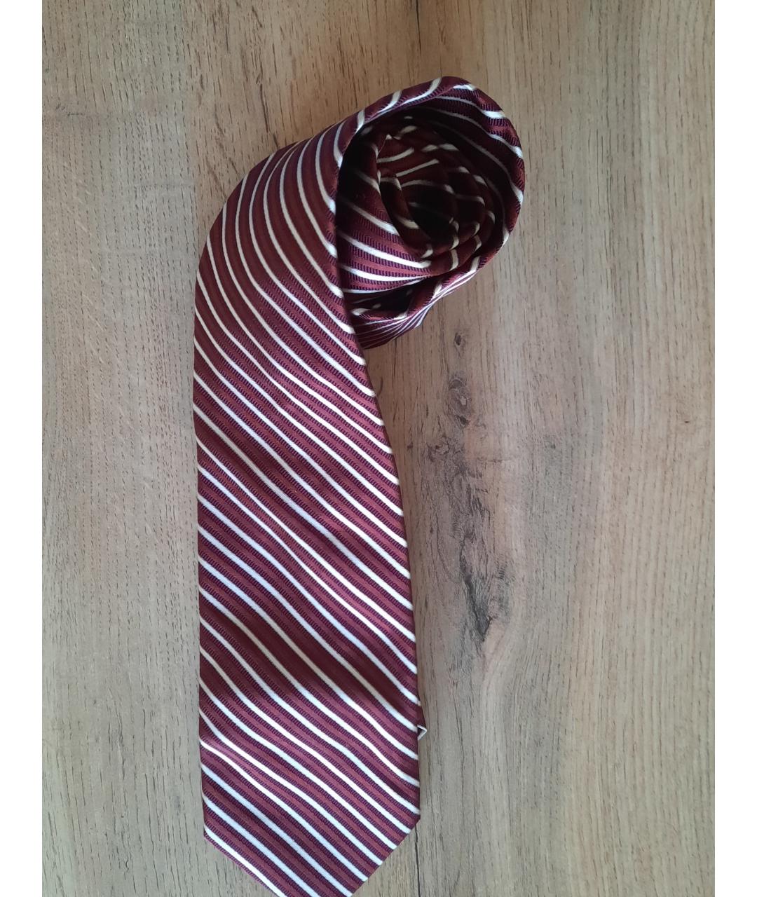 VALENTINO Бордовый шелковый галстук, фото 3