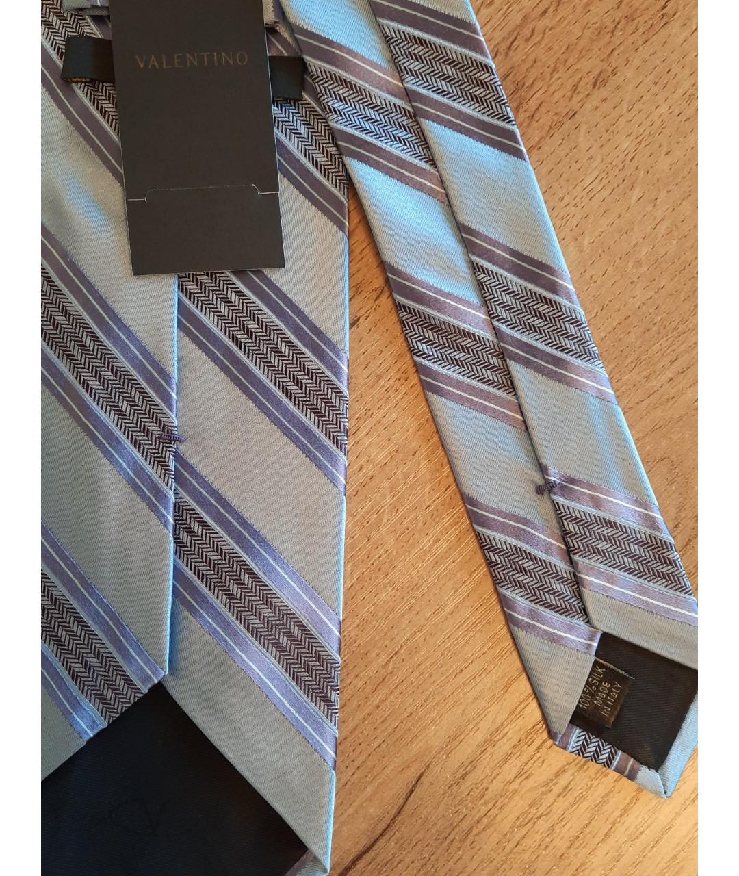 VALENTINO Голубой шелковый галстук, фото 3