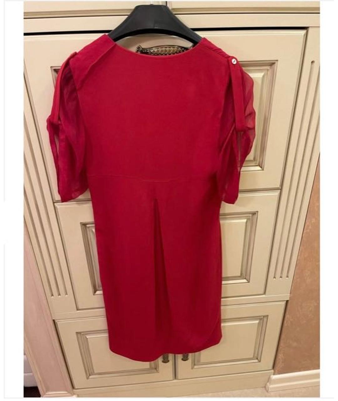 KENZO Красное ацетатное коктейльное платье, фото 2