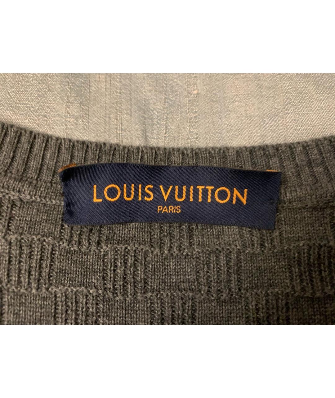LOUIS VUITTON PRE-OWNED Антрацитовый шерстяной джемпер / свитер, фото 3