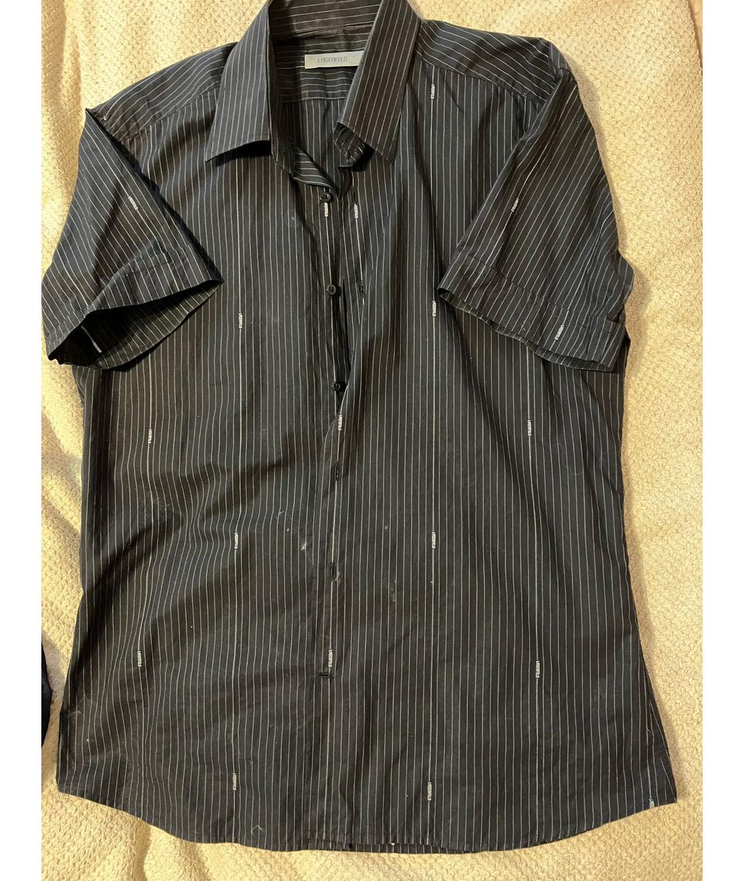 KARL LAGERFELD Черная хлопко-полиэстеровая кэжуал рубашка, фото 3