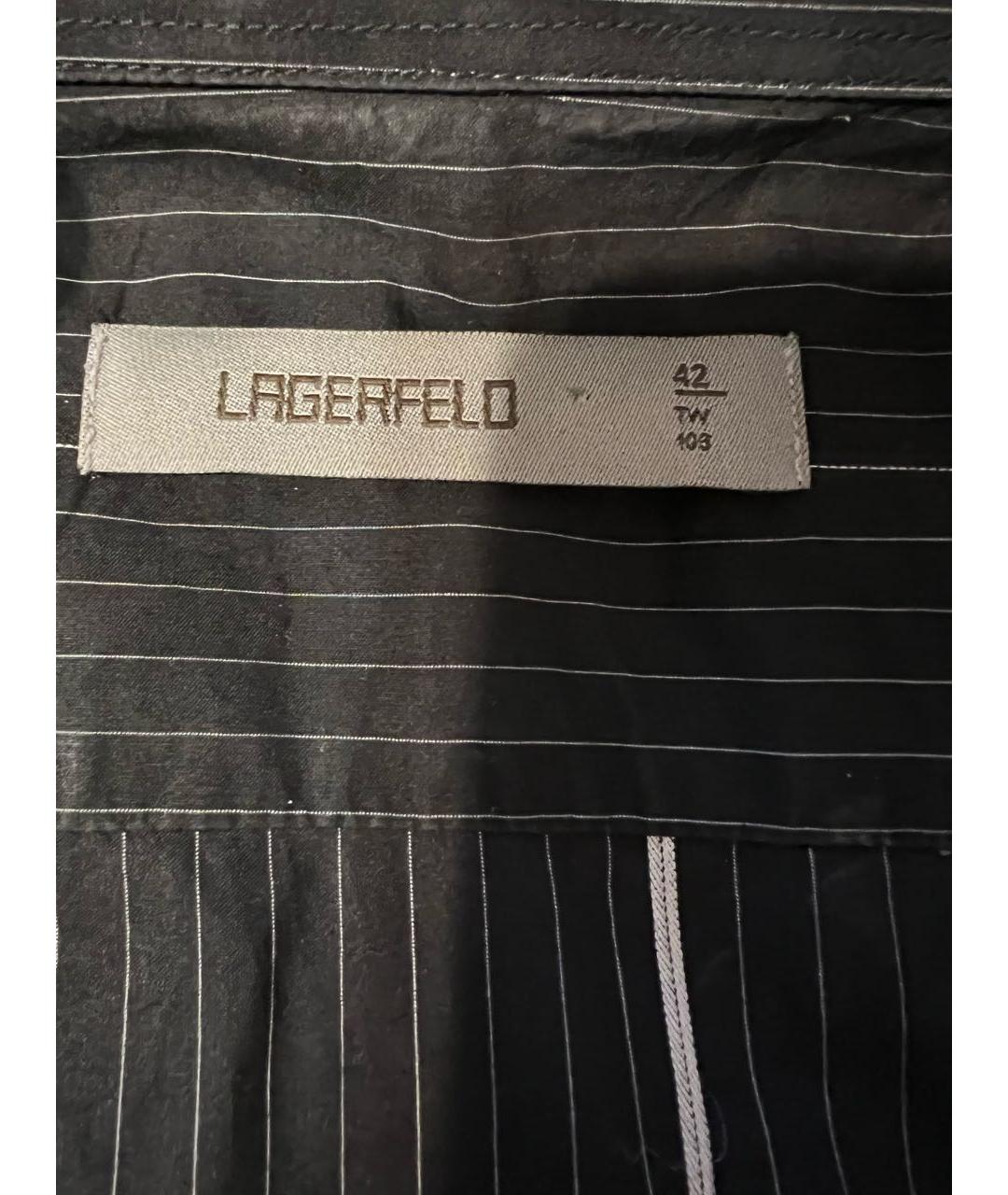 KARL LAGERFELD Черная хлопко-полиэстеровая кэжуал рубашка, фото 2