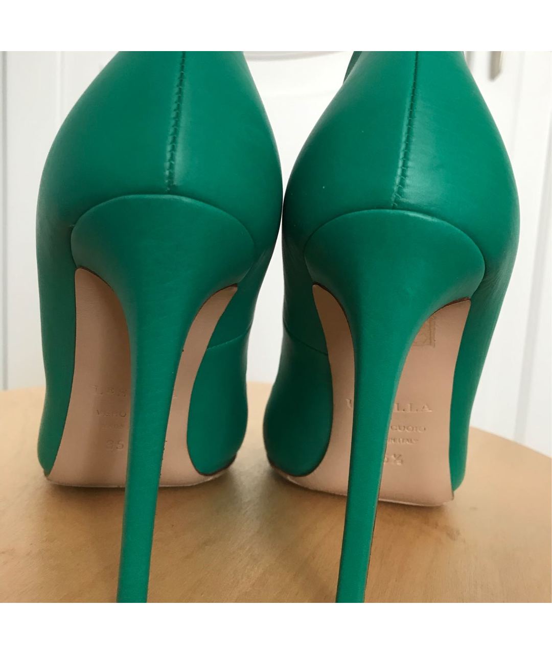 LE SILLA Зеленые кожаные туфли, фото 4