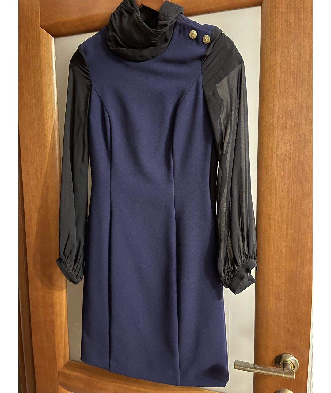PIERRE BALMAIN Темно-синее шерстяное повседневное платье, фото 5