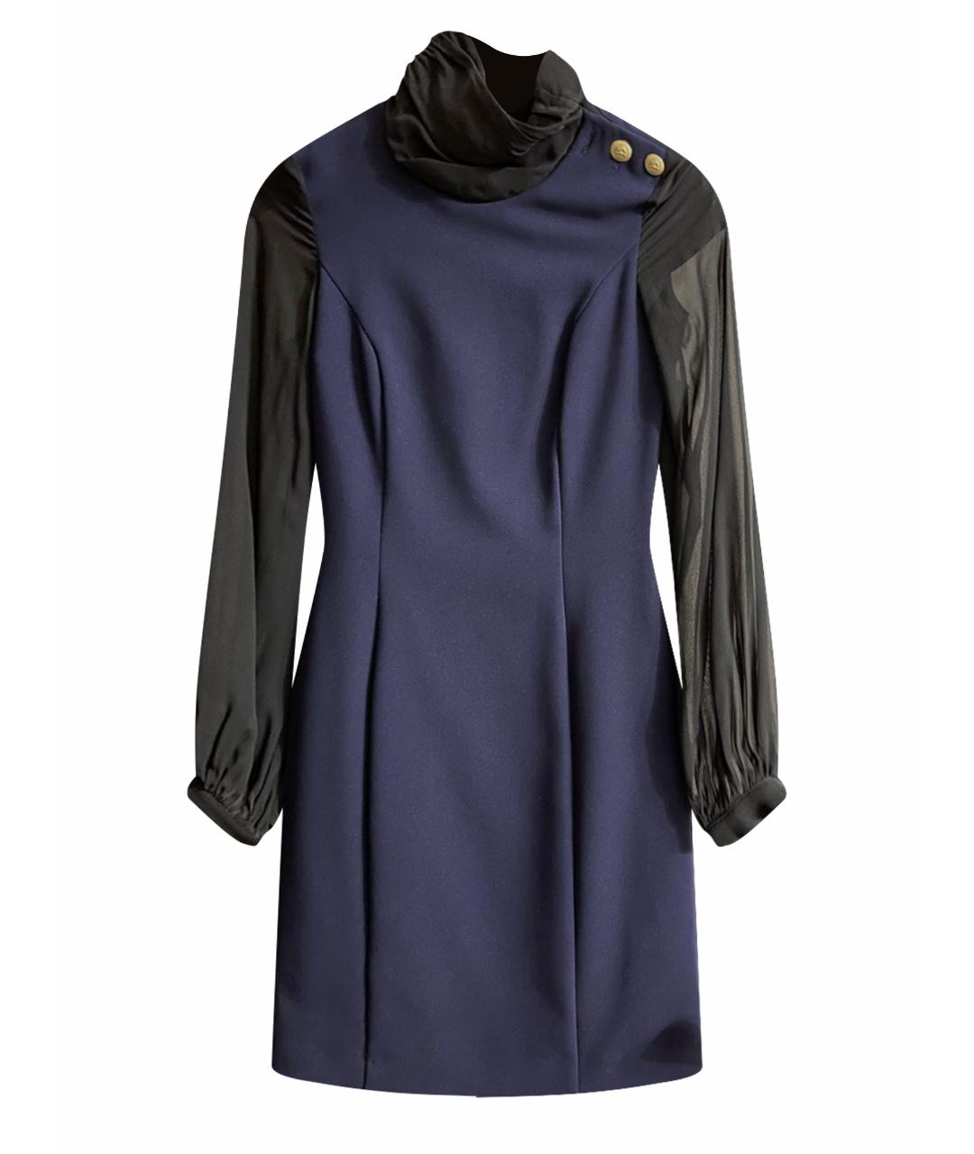 PIERRE BALMAIN Темно-синее шерстяное повседневное платье, фото 1