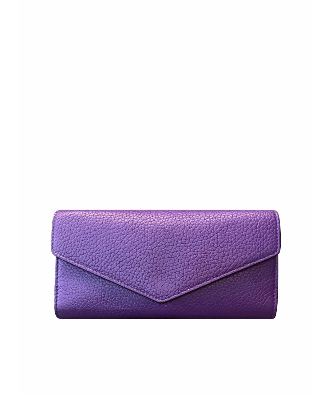 CHRISTIAN DIOR PRE-OWNED Фиолетовый кожаный кошелек, фото 1