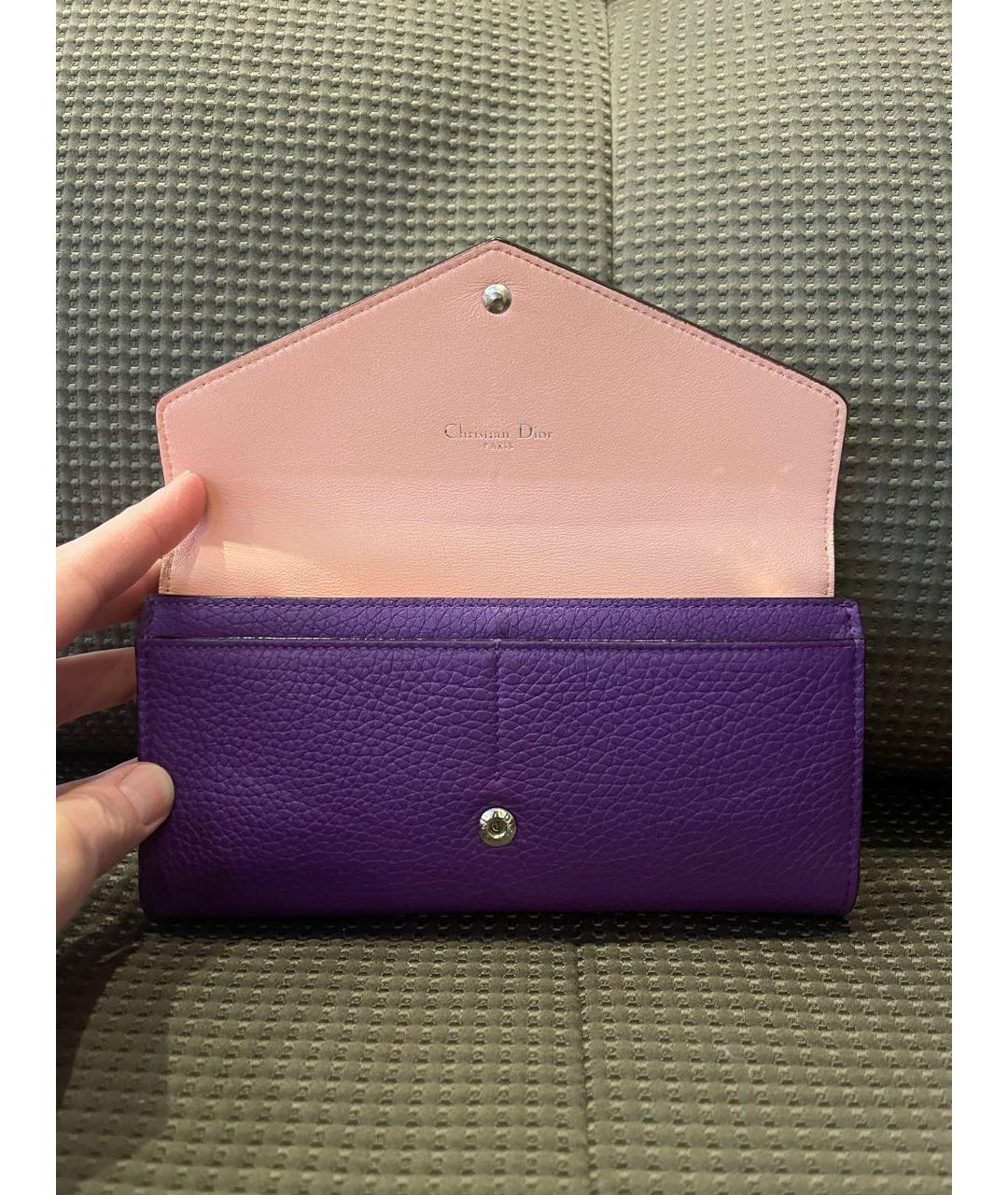 CHRISTIAN DIOR PRE-OWNED Фиолетовый кожаный кошелек, фото 3