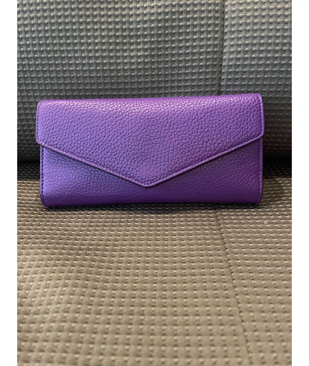 CHRISTIAN DIOR PRE-OWNED Фиолетовый кожаный кошелек, фото 5