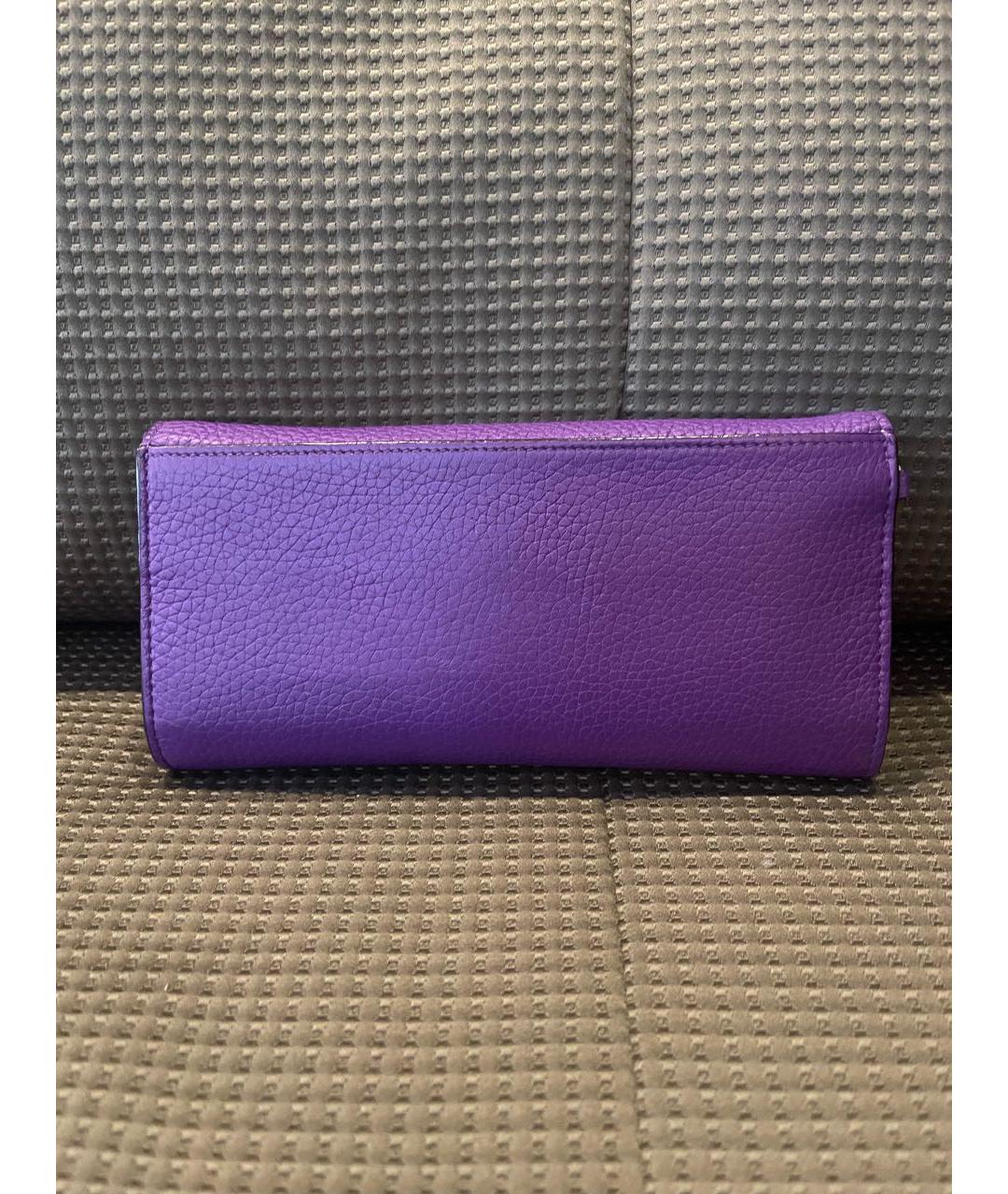 CHRISTIAN DIOR PRE-OWNED Фиолетовый кожаный кошелек, фото 2