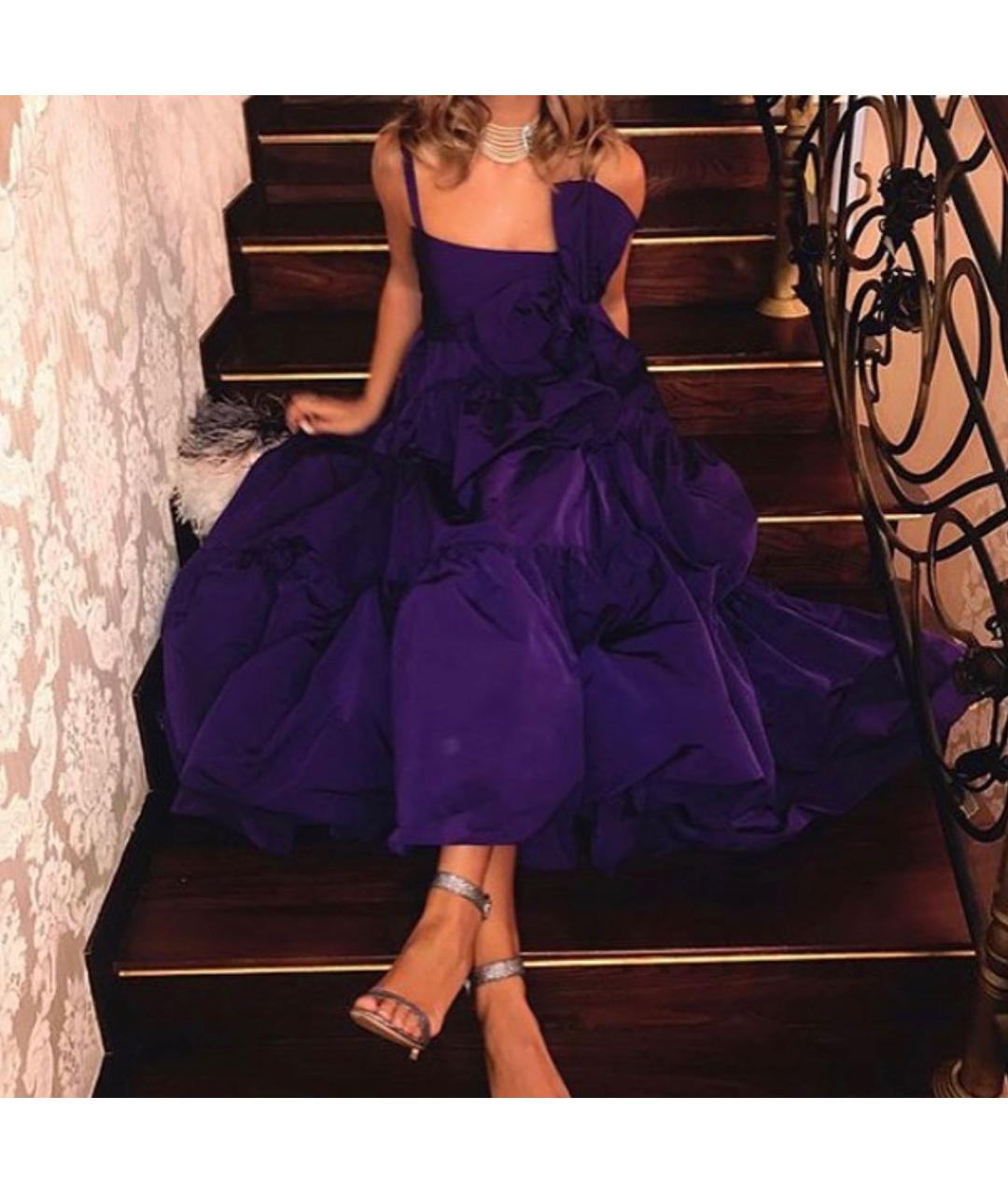 ROCHAS Фиолетовое полиэстеровое вечернее платье, фото 4
