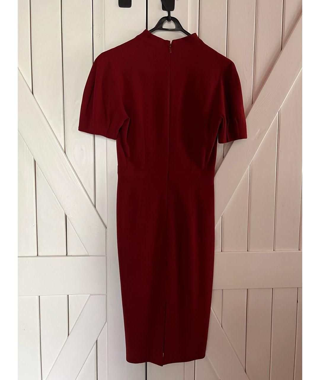 GUCCI Бордовое шерстяное коктейльное платье, фото 2
