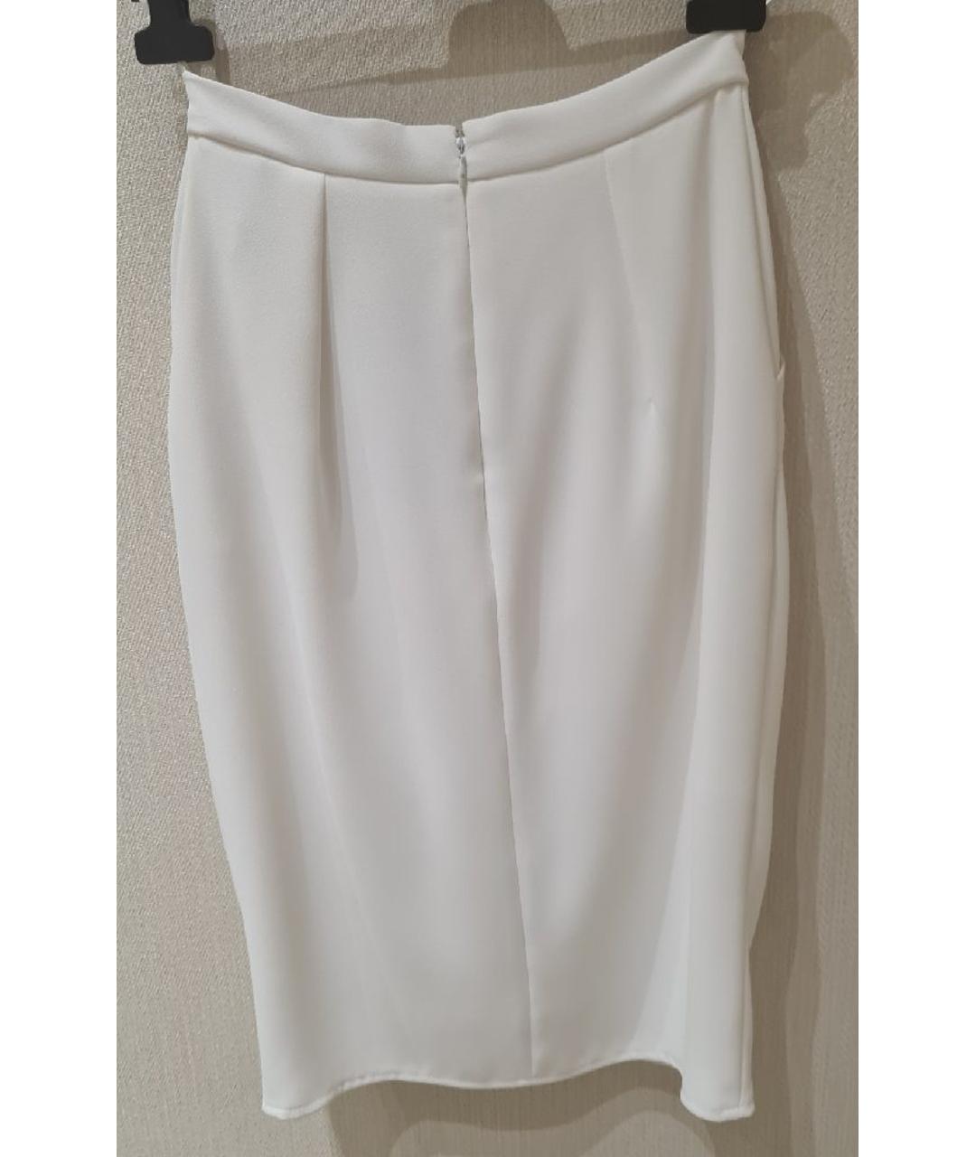 ELISABETTA FRANCHI Белая полиэстеровая юбка миди, фото 2