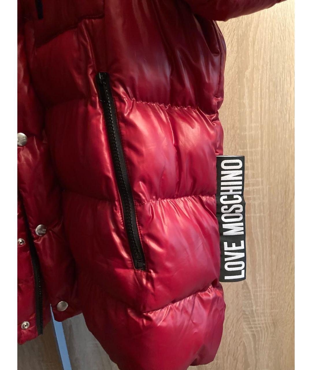 LOVE MOSCHINO Красная синтетическая куртка, фото 3