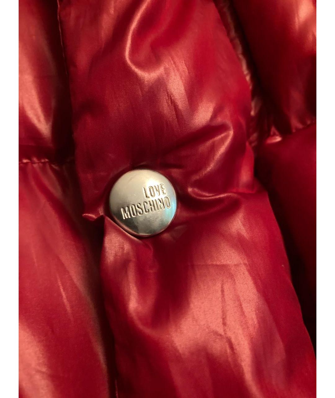 LOVE MOSCHINO Красная синтетическая куртка, фото 5