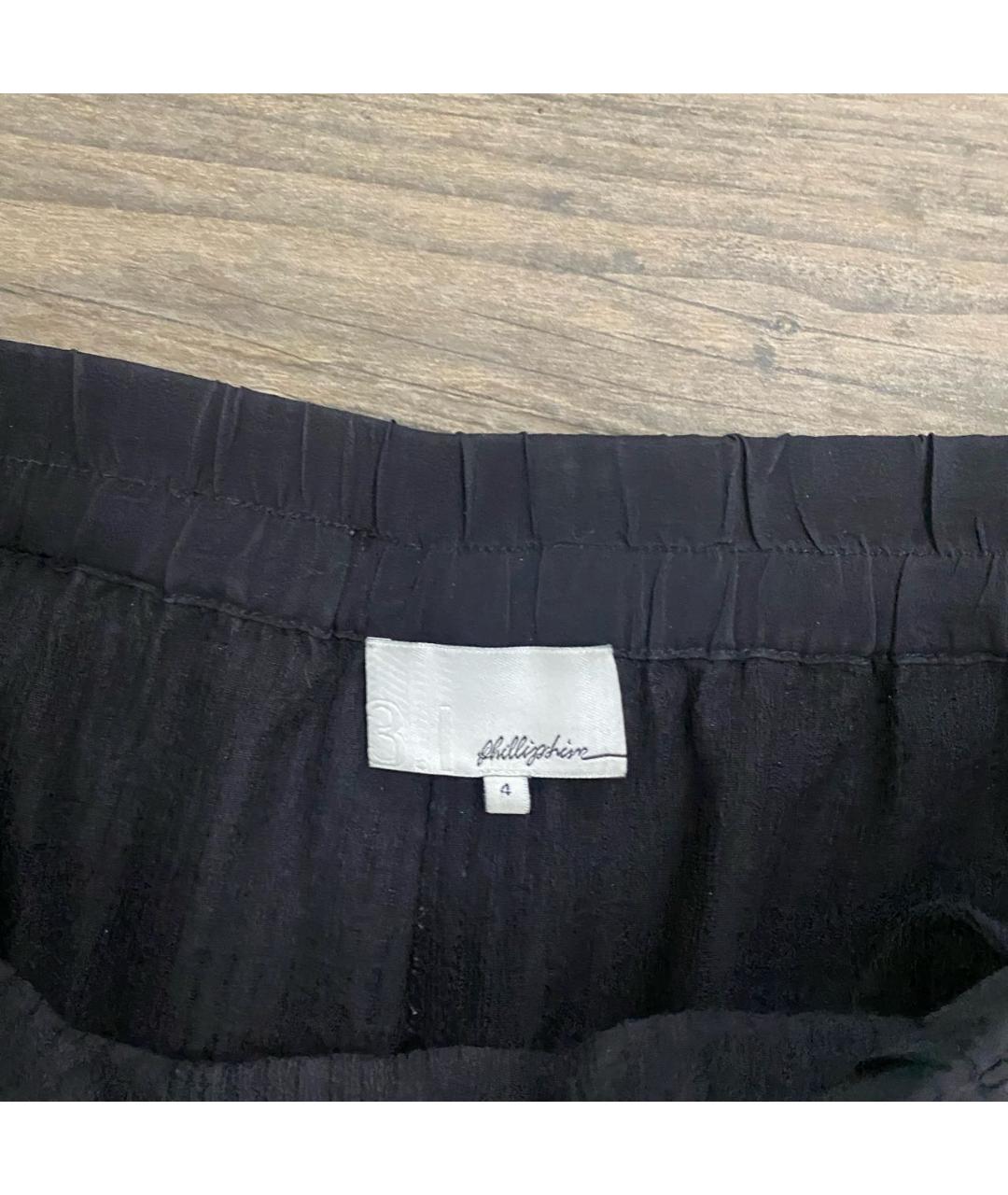 3.1 PHILLIP LIM Черные шелковые брюки широкие, фото 3
