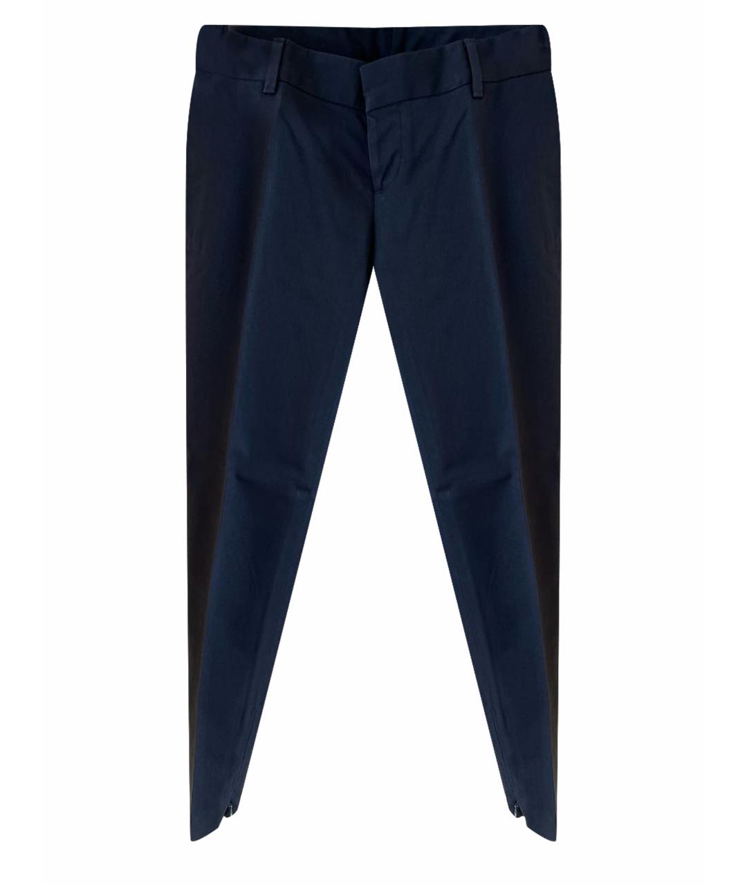 DSQUARED2 Темно-синие хлопко-эластановые брюки узкие, фото 1
