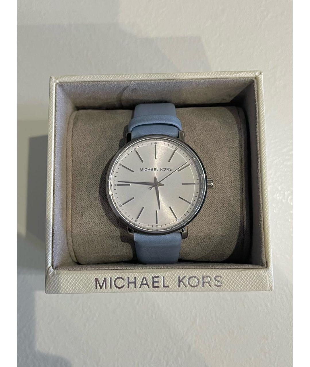 MICHAEL MICHAEL KORS Голубые кожаные часы, фото 5