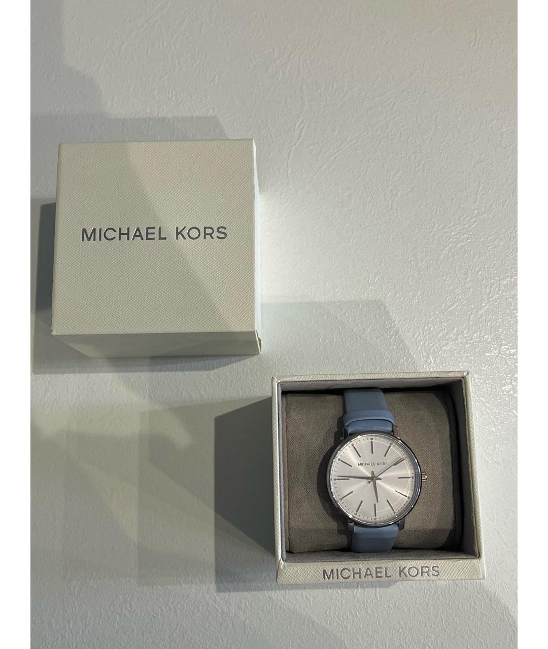 MICHAEL MICHAEL KORS Голубые кожаные часы, фото 6