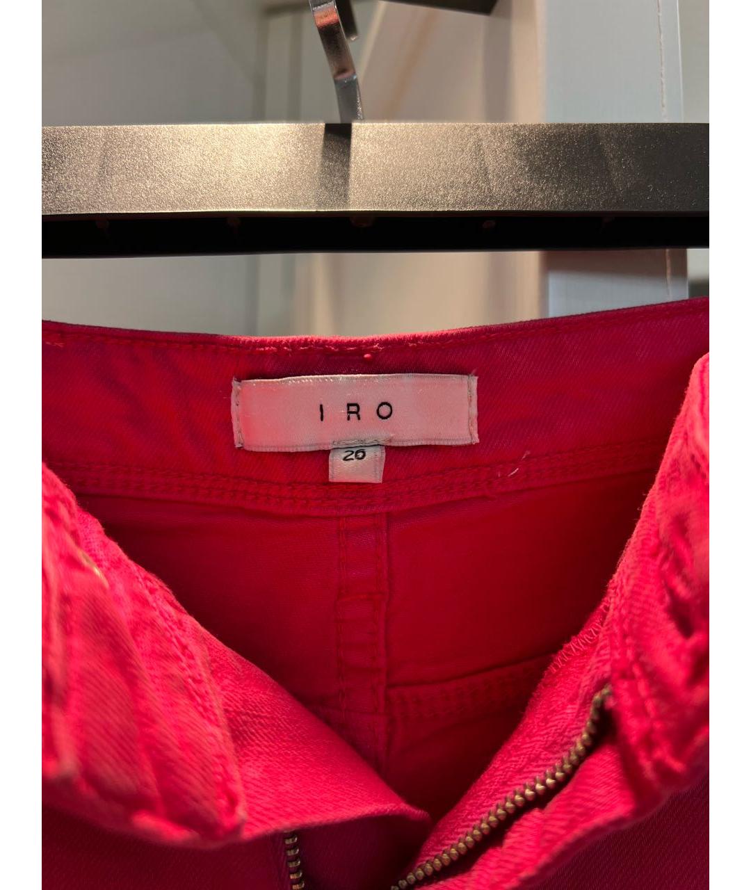 IRO Красные хлопко-эластановые шорты, фото 4