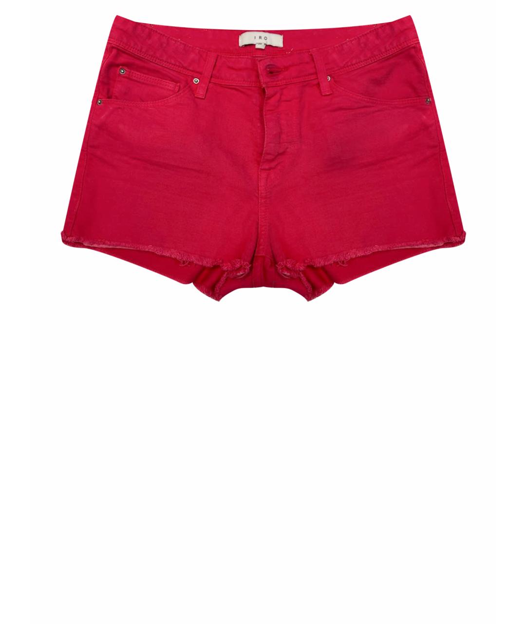 IRO Красные хлопко-эластановые шорты, фото 1