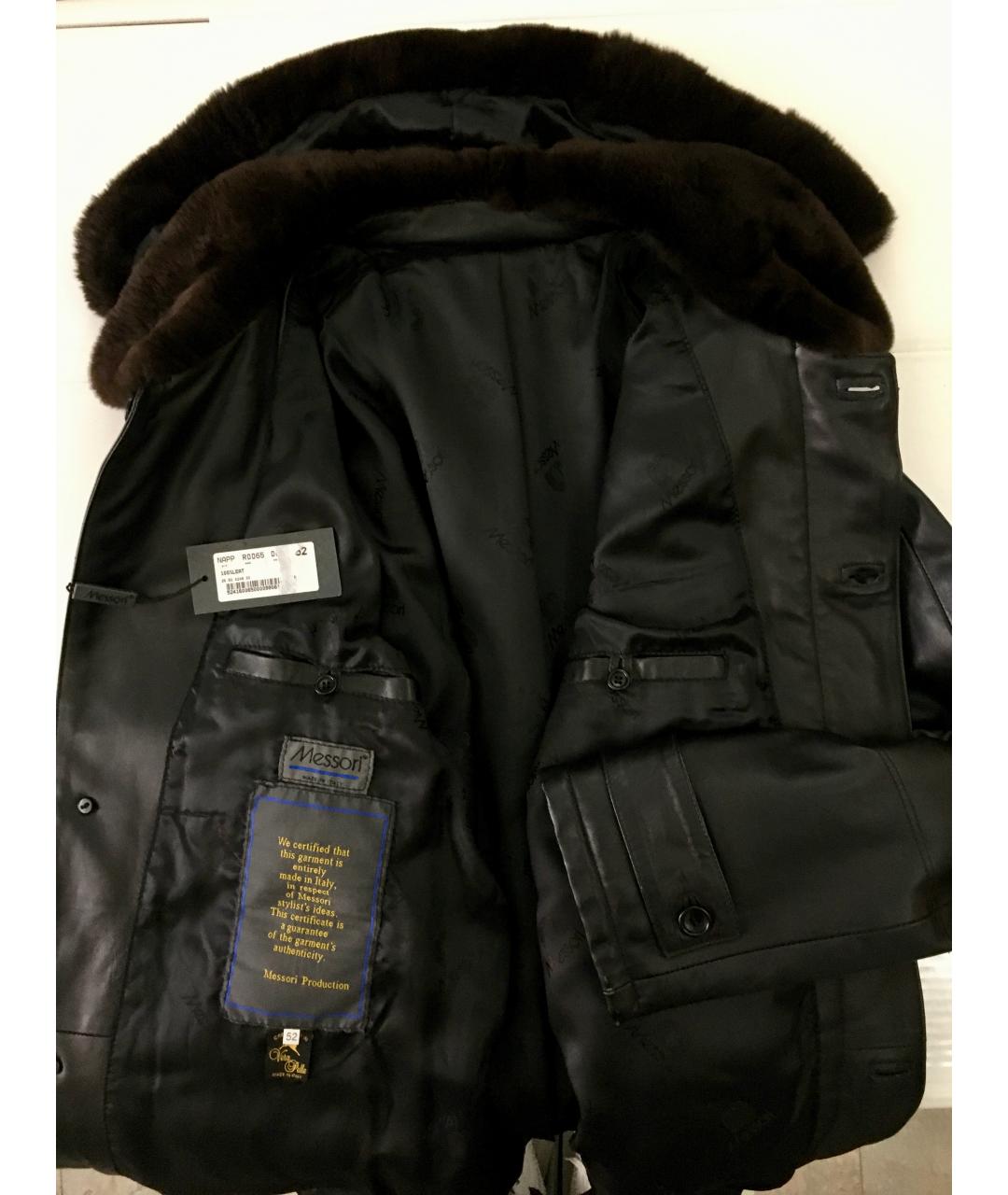 Messori Черное кожаное пальто, фото 3