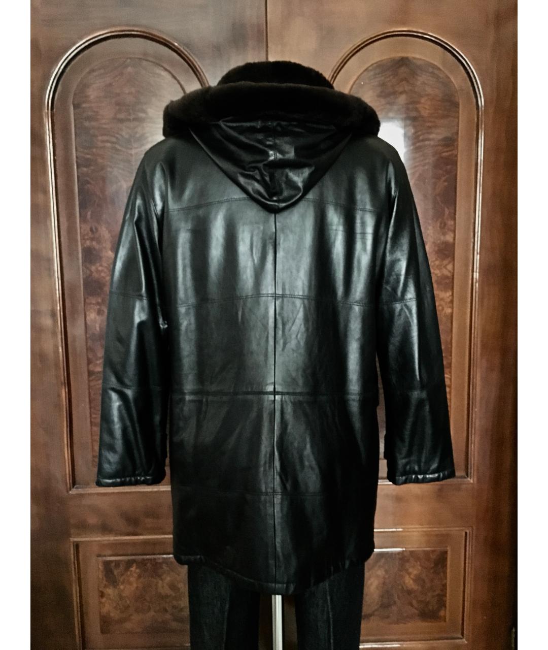 Messori Черное кожаное пальто, фото 2