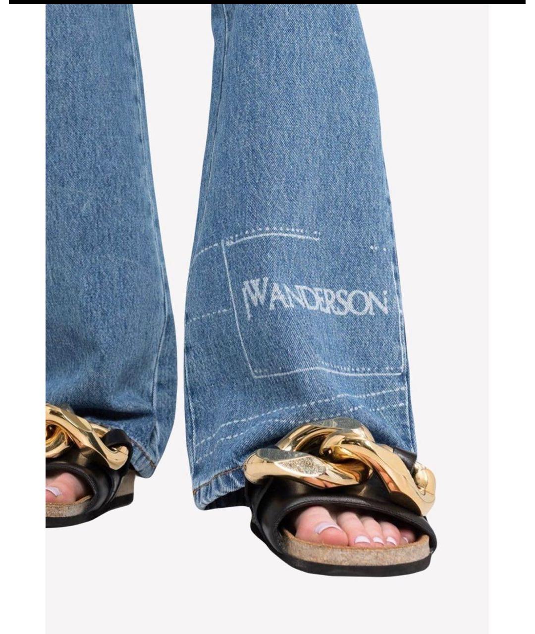 J.W.ANDERSON Голубые хлопковые джинсы клеш, фото 4