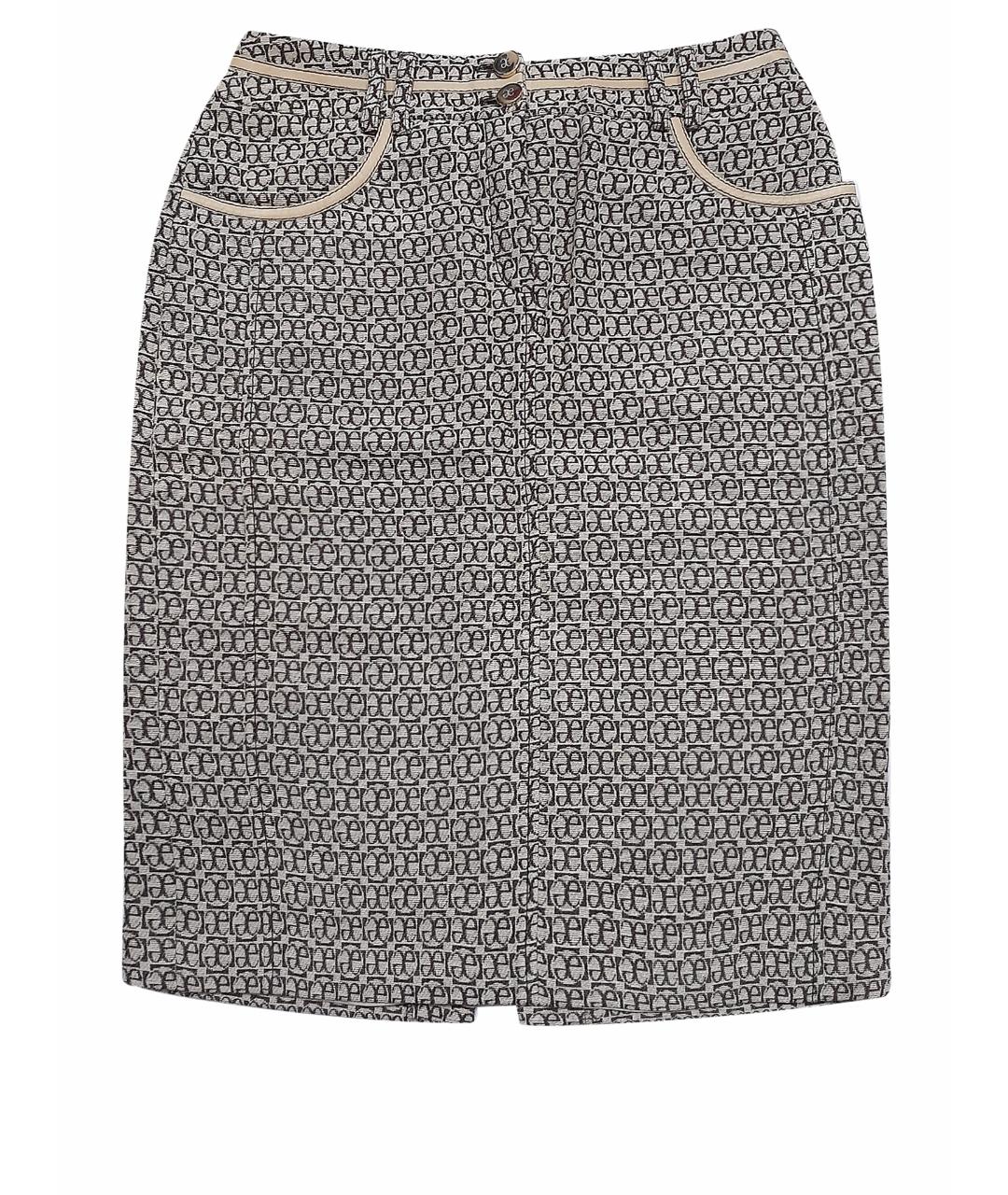 ELEGANCE Бежевая хлопковая юбка миди, фото 1