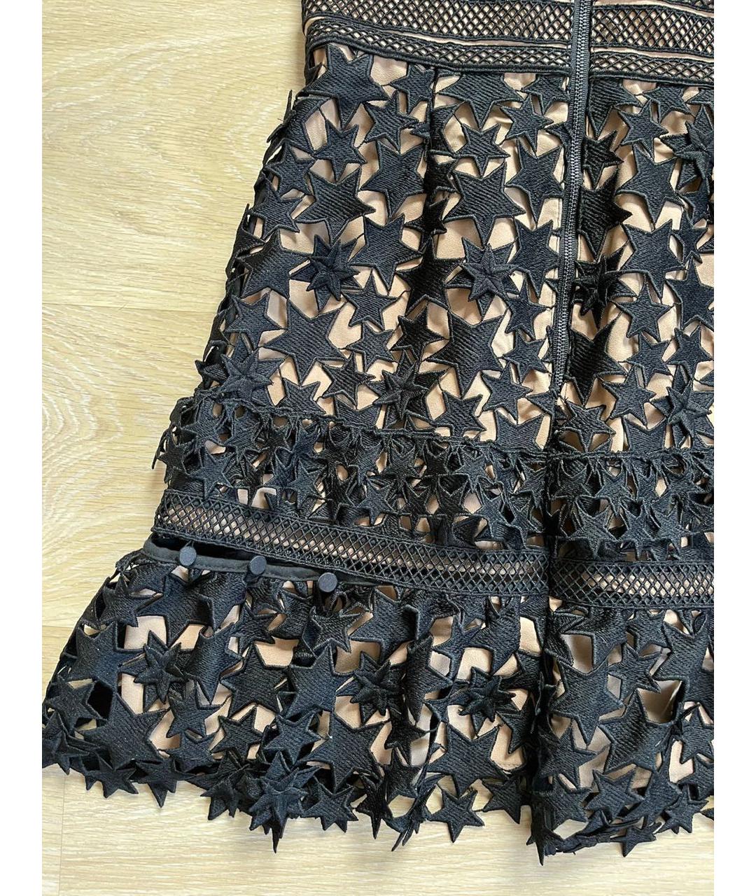 SELF-PORTRAIT Черное хлопковое коктейльное платье, фото 5